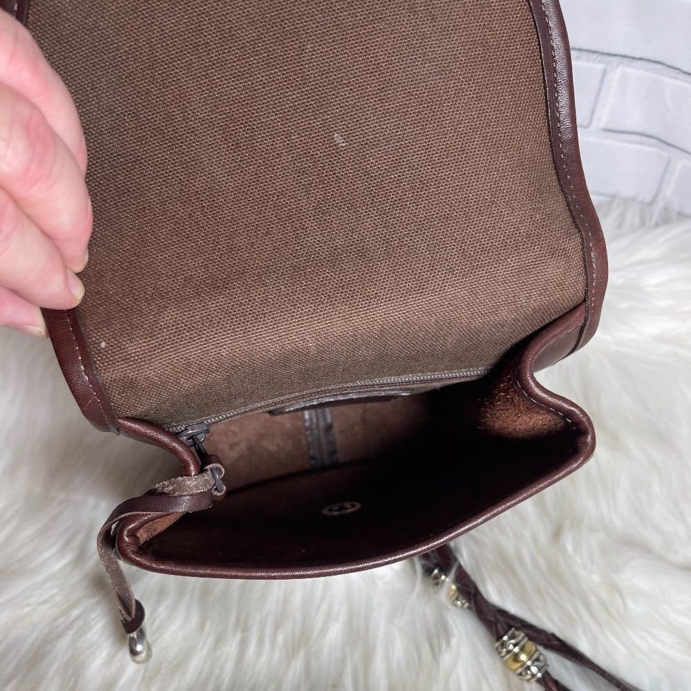 Brighton‎ VTG Brown Leather/Croc Crossbody Bag - Picture 4 of 8